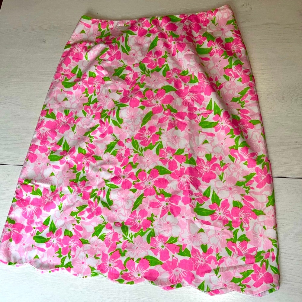 Vintage Key West Floral Pink and Green Women's Skirt